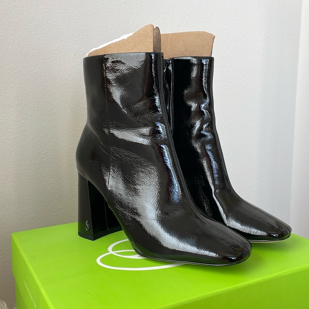 Sam Edelman Codie Black Patent Bootie Size 7 1/2
